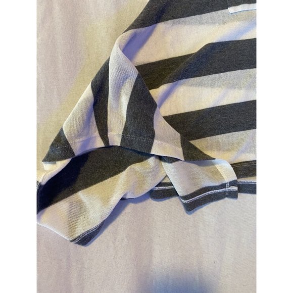 Cecico Women's White/Gray Striped Relaxed Sleeveless Tank With Pocket Medium - Picture 2 of 9